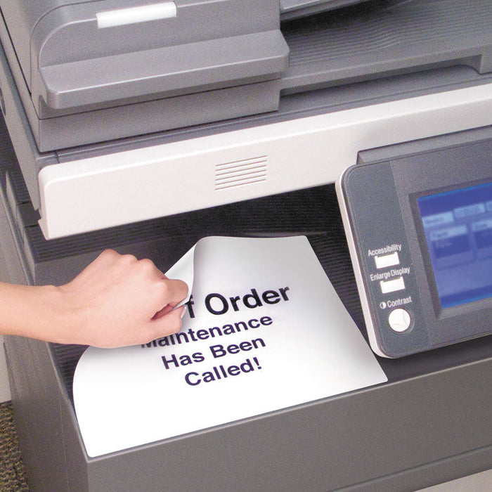 Removable Multi-Use Labels, Inkjet/Laser Printers, 8.5 x 11, White, 25/Pack