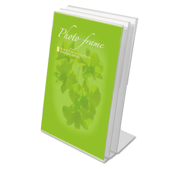 Clear L-Style Freestanding Frame, 5 x 7 Insert, 3/Pack