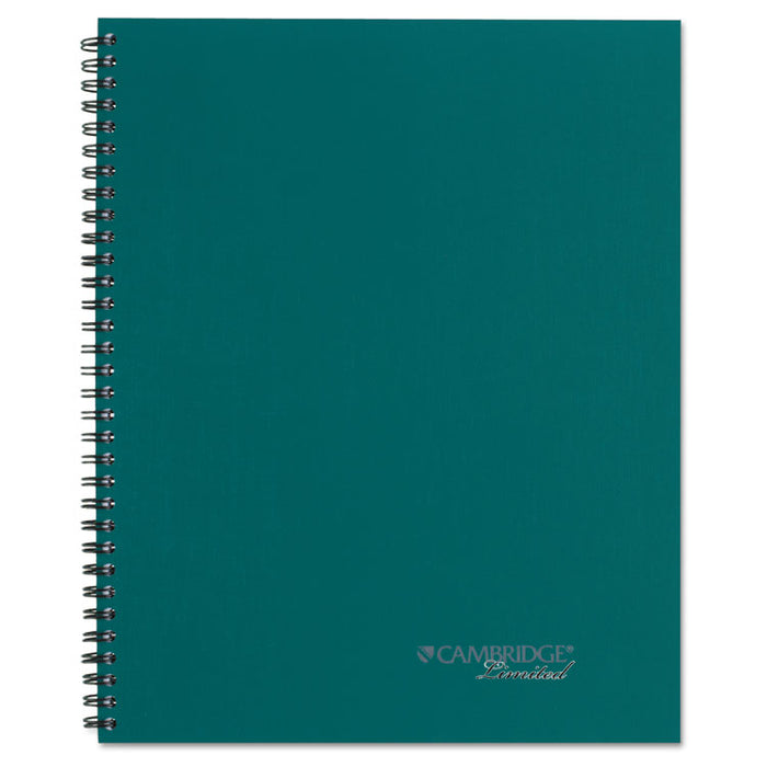 Wirebound Business Notebook, Wide/Legal Rule, Teal Cover, 9.5 x 7.25, 80 Sheets