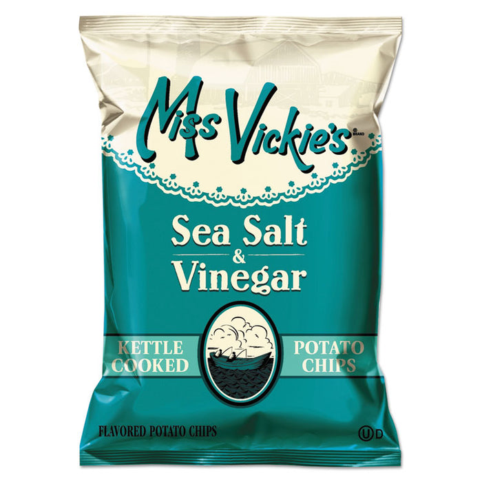 Kettle Cooked Sea Salt and Vinegar Potato Chips, 1.38 oz Bag, 64/Carton
