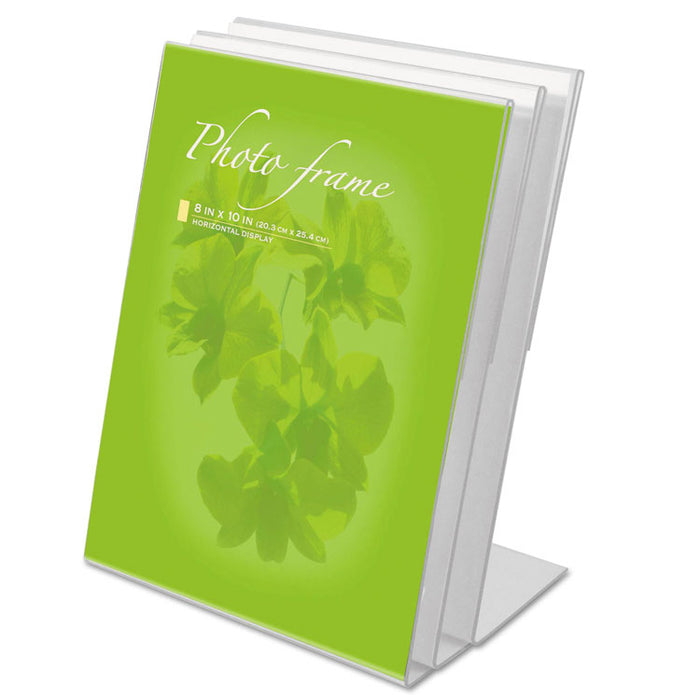 Clear L-Style Freestanding Frame, 8 x 10 Insert, 3/Pack