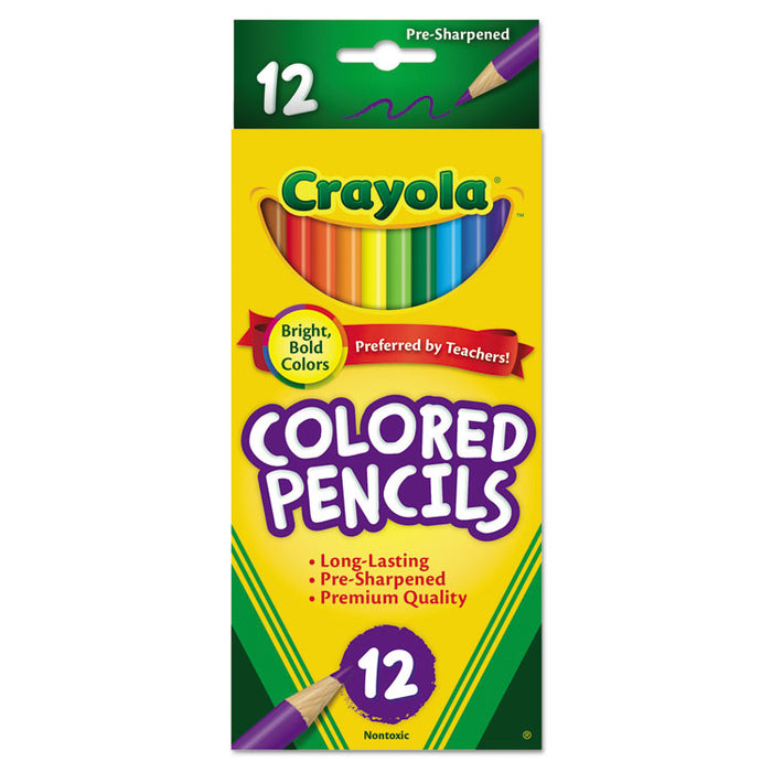 Long-Length Colored Pencil Set, 3.3 mm, 2B (#1), Assorted Lead/Barrel Colors, Dozen