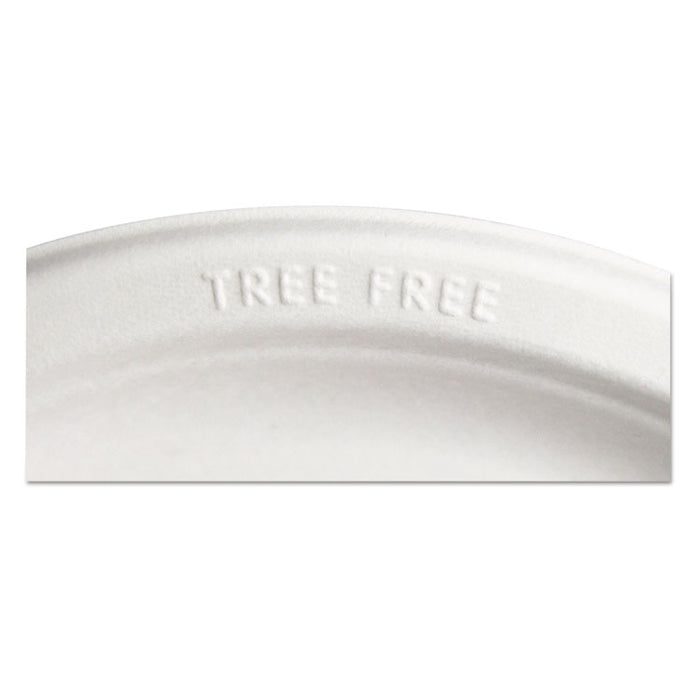 Renewable and Compostable Sugarcane Plates Convenience Pack, 6" dia, Natural White, 50/Pack