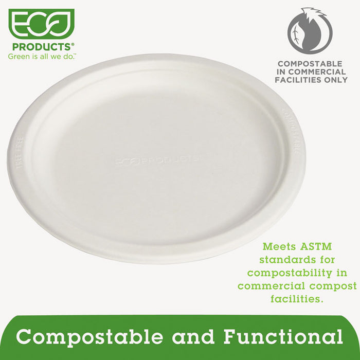 Renewable/Compostable Sugarcane Plates Convenience Pack, 9", 50/PK, 10 PK/CT