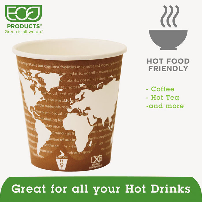 World Art Renewable & Compostable Hot Cups Convenience Pack - 10 oz., 50/PK