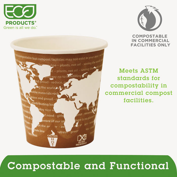 World Art Renewable & Compostable Hot Cups Convenience Pack - 10 oz., 50/PK