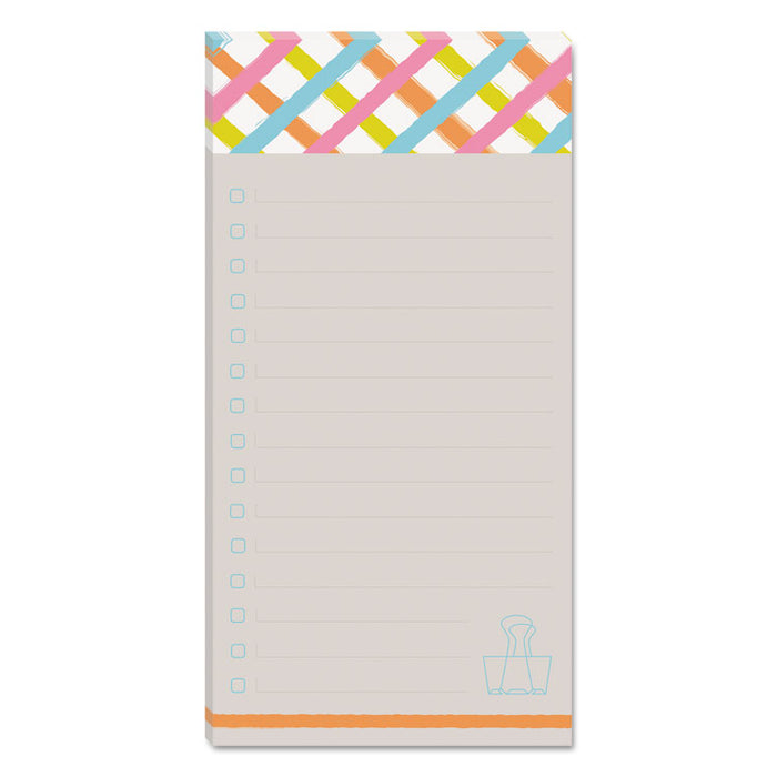 Printed Note Pads, 4 x 8, Lined, Assorted Designs, 75-Sheet, 3/Pack
