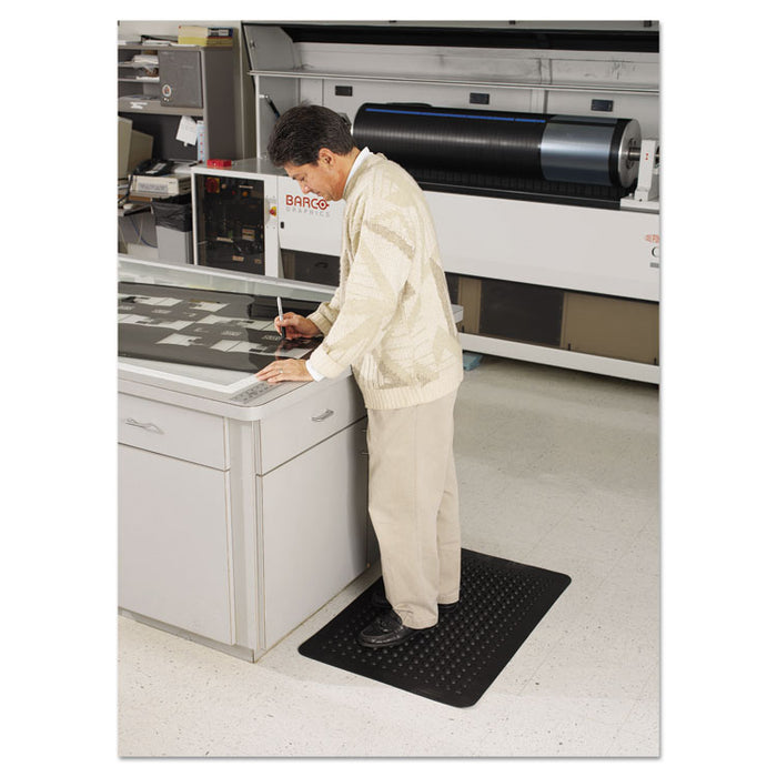 Flex Step Rubber Anti-Fatigue Mat, Polypropylene, 36 x 60, Black