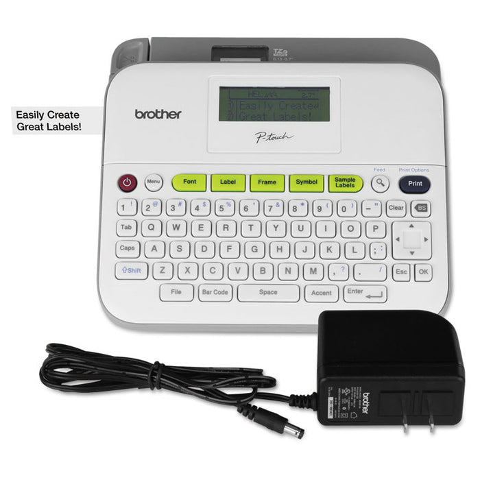 PT-D400AD Versatile, Easy-to-Use Label Maker with AC Adapter, 5 Lines, 7.5 x 7 x 2.88