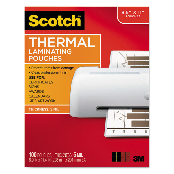 Laminating Pouches, 5 mil, 9" x 11.5", Gloss Clear, 100/Pack