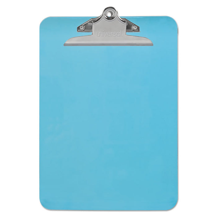 Plastic Clipboard with High Capacity Clip, 1.25" Clip Capacity, Holds 8.5 x 11 Sheets, Translucent Blue