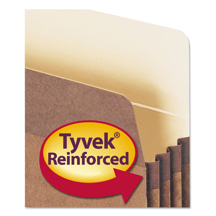 Recycled Top Tab File Pockets, 3.5" Expansion, Letter Size, Redrope, 25/Box