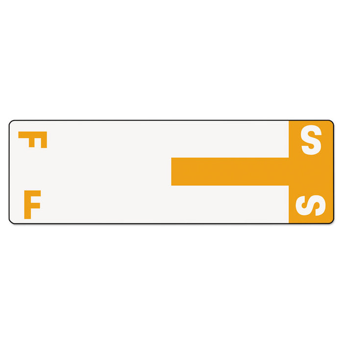 AlphaZ Color-Coded First Letter Combo Alpha Labels, F/S, 1.16 x 3.63, Orange/White, 5/Sheet, 20 Sheets/Pack