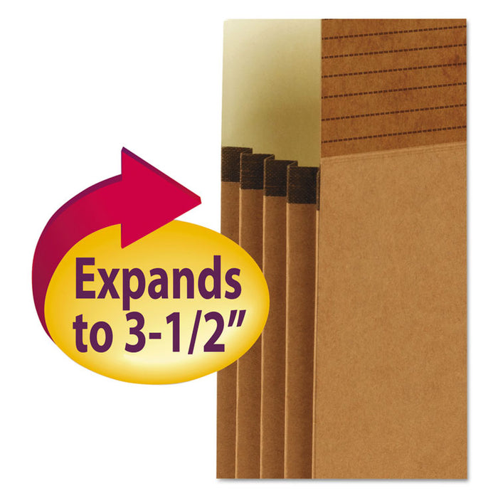 Easy Grip Pockets, 3.5" Expansion, Legal Size, Redrope, 25/Box