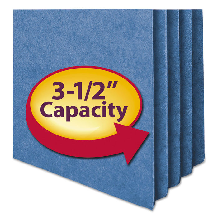Colored File Pockets, 3.5" Expansion, Letter Size, Blue