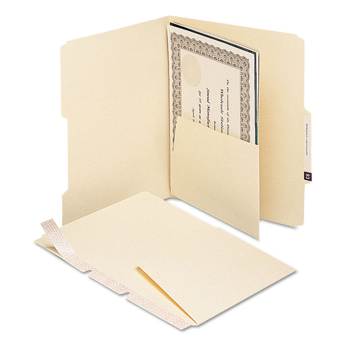 Self-Adhesive Folder Dividers for Top/End Tab Folders with 5 1/2" Pockets, Letter Size, Manila, 25/Pack