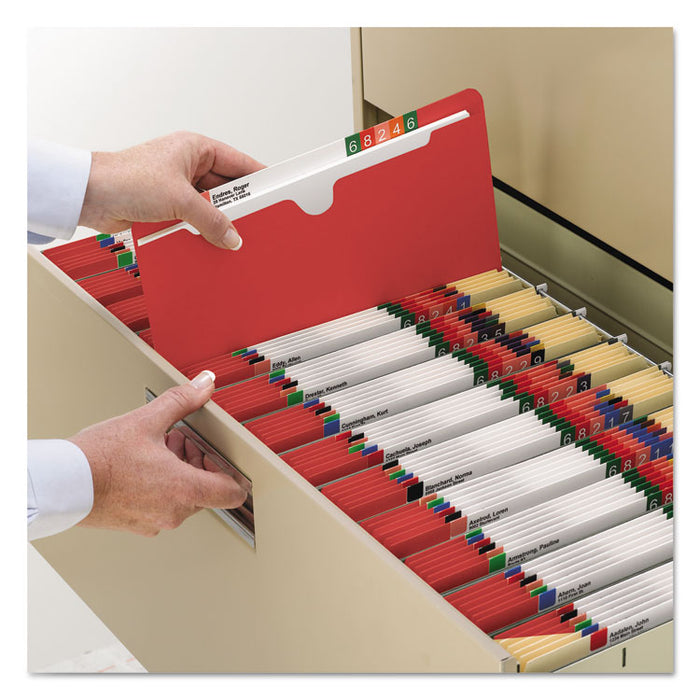 Colored File Jackets with Reinforced Double-Ply Tab, Straight Tab, Letter Size, Red, 100/Box