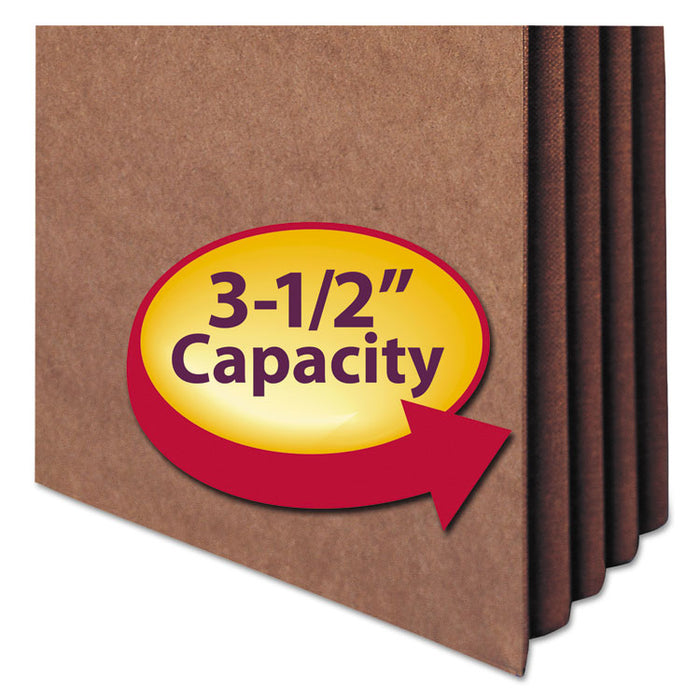 Redrope TUFF Pocket Drop-Front File Pockets with Fully Lined Gussets, 3.5" Expansion, Letter Size, Redrope, 10/Box