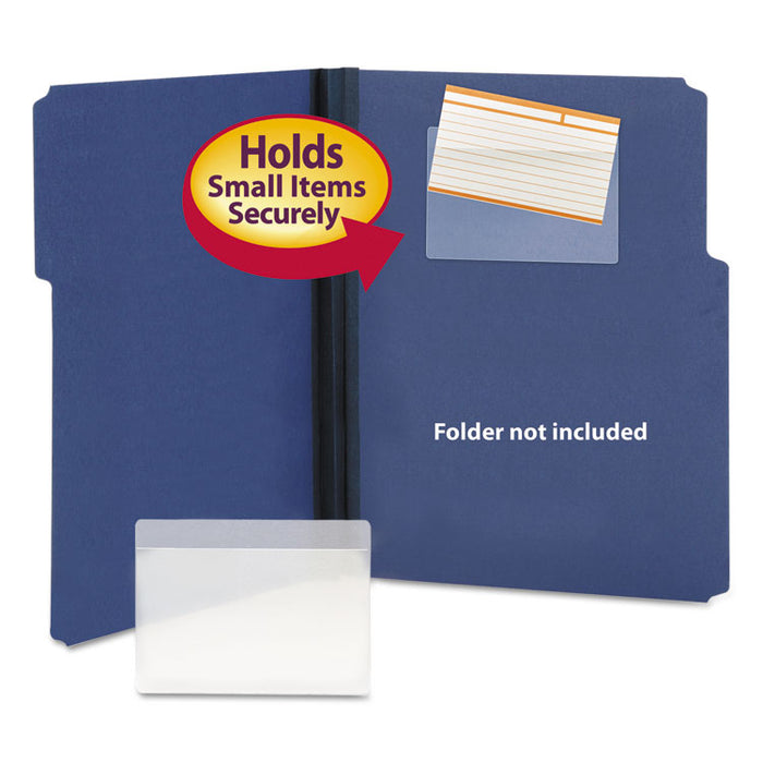 Self-Adhesive Poly Pockets, Top Load, 5.31 x 33.63, Clear, 100/Box