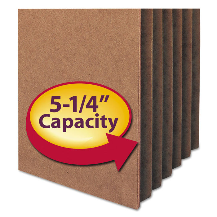 Redrope Drop Front File Pockets, 5.25" Expansion, Letter Size, Redrope, 10/Box