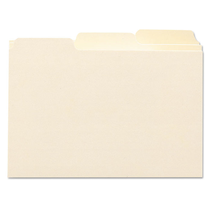 Manila Card Guides, 1/3-Cut Top Tab, Blank, 4 x 6, Manila, 100/Box