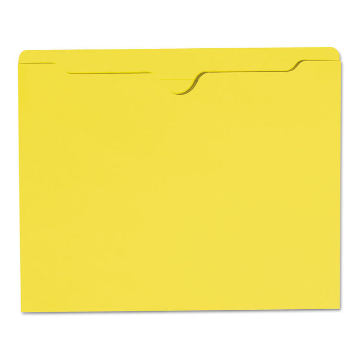 Colored File Jackets with Reinforced Double-Ply Tab, Straight Tab, Letter Size, Yellow, 100/Box