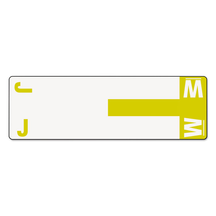 AlphaZ Color-Coded First Letter Combo Alpha Labels, J/W, 1.16 x 3.63, White/Yellow, 5/Sheet, 20 Sheets/Pack