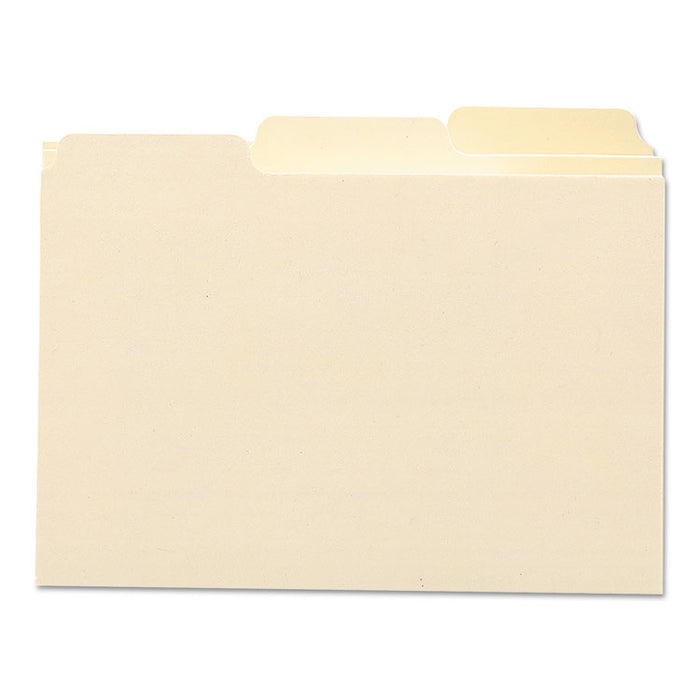 Manila Card Guides, 1/3-Cut Top Tab, Blank, 3 x 5, Manila, 100/Box