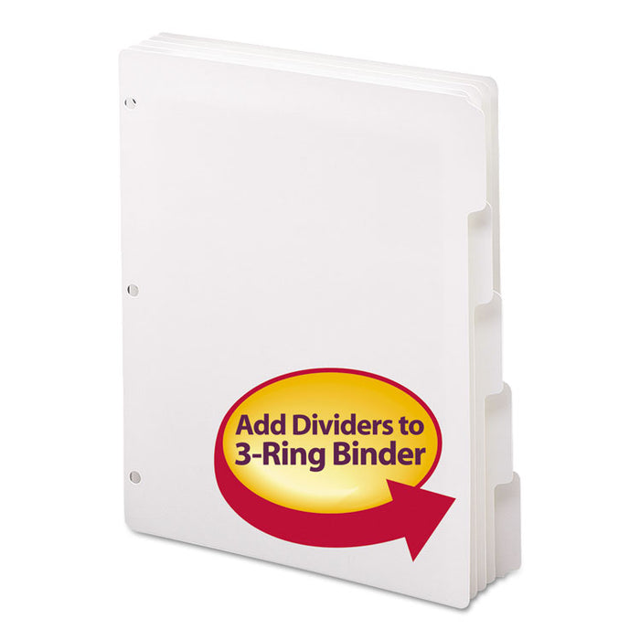 Three-Ring Binder Index Divider, 5-Tab, 11 x 8.5, White, 1 Set