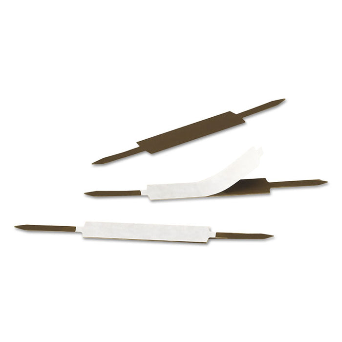 Standard Self-Adhesive Fasteners, 1" Capacity, 2.75" Center to Center, Brown, 100/Box