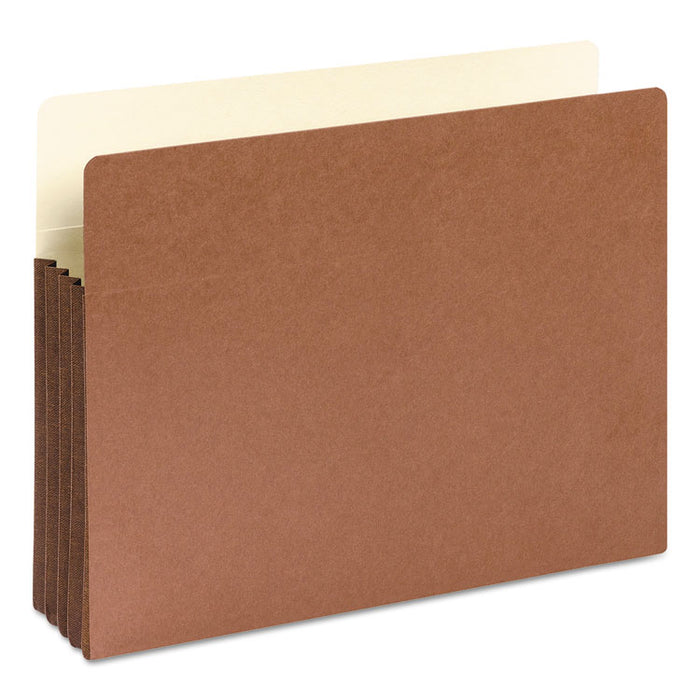 Redrope Drop-Front File Pockets w/ Fully Lined Gussets, 3.5" Expansion, Letter Size, Redrope, 10/Box