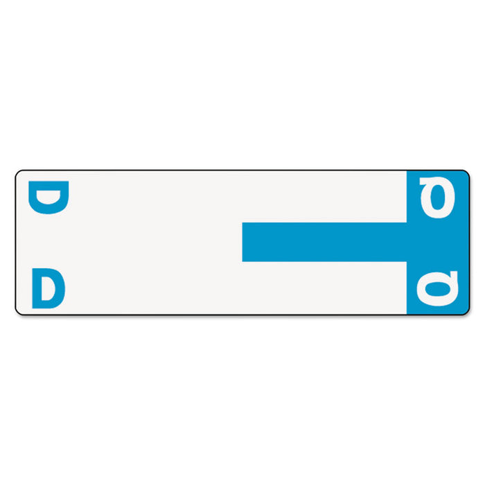 AlphaZ Color-Coded First Letter Combo Alpha Labels, D/Q, 1.16 x 3.63, Light Blue/White, 5/Sheet, 20 Sheets/Pack