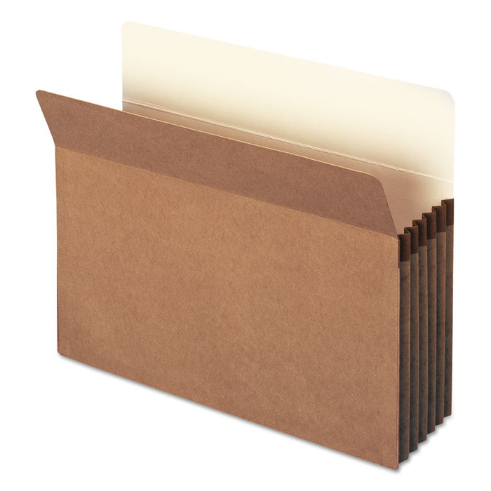 100% Recycled Top Tab File Pockets, 5.25" Expansion, Letter Size, Redrope, 10/Box