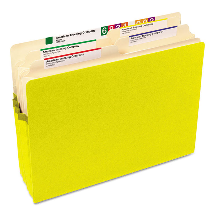 Colored File Pockets, 3.5" Expansion, Letter Size, Yellow