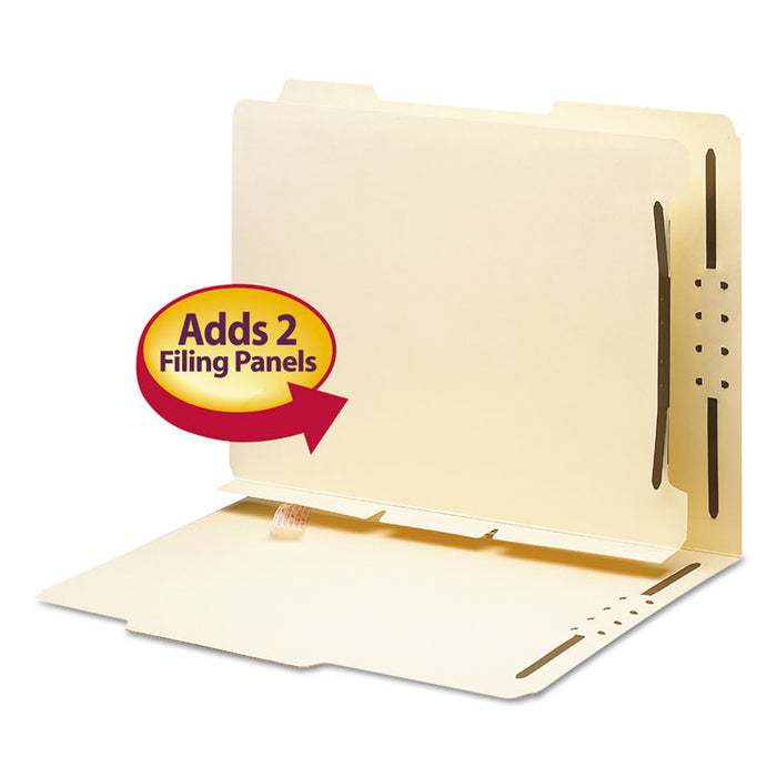 Self-Adhesive Folder Dividers for Top/End Tab Folders with 2-Prong Fasteners, Letter Size, Manila, 25/Pack