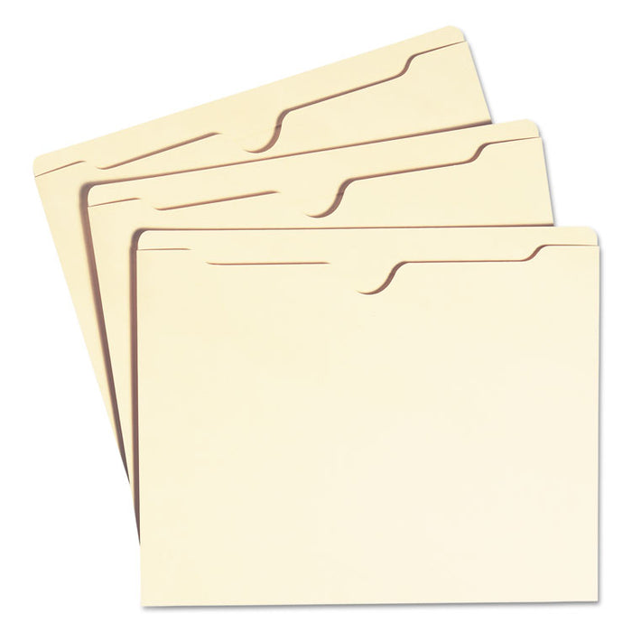 Manila File Jackets, 1-Ply Straight Tab, Letter Size, Manila, 100/Box