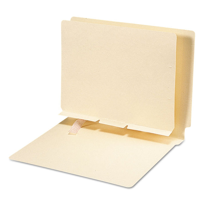 Self-Adhesive Folder Dividers for Top/End Tab Folders, Prepunched for Fasteners, Letter Size, Manila, 100/Box