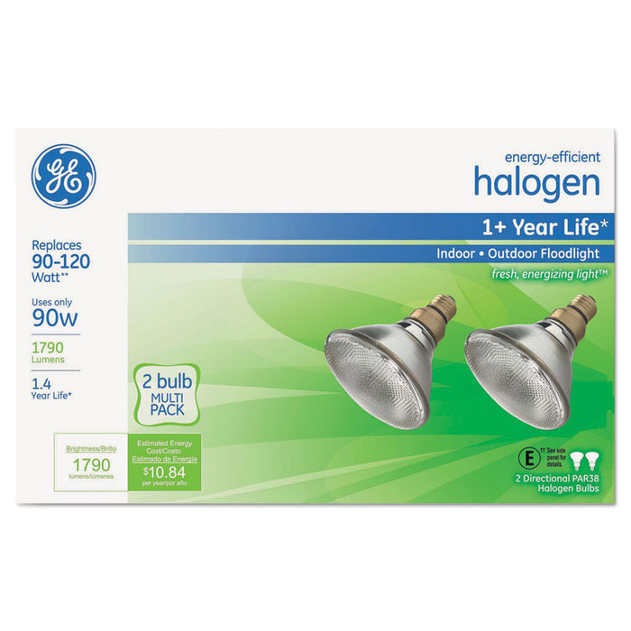 Energy-Efficient PAR38 Halogen Bulb, 80 W, 2/Pack