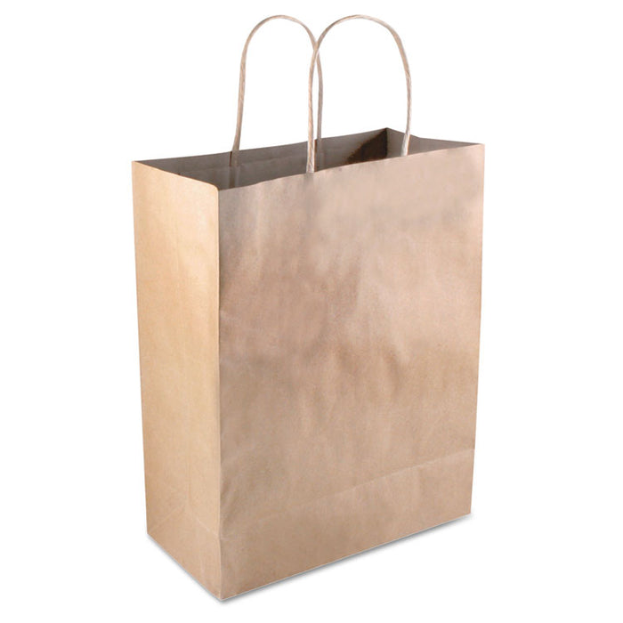 Premium Shopping Bag, 8" x 10.25", Brown Kraft, 50/Box