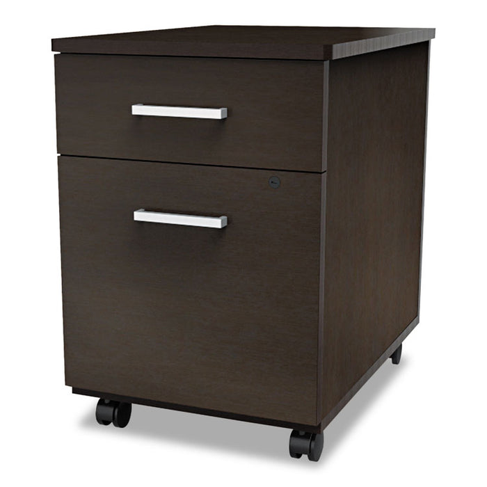 Trento Line Mobile Pedestal File, 16.5w x 19.75d x 23.63h, Box/File Drawer, Mocha