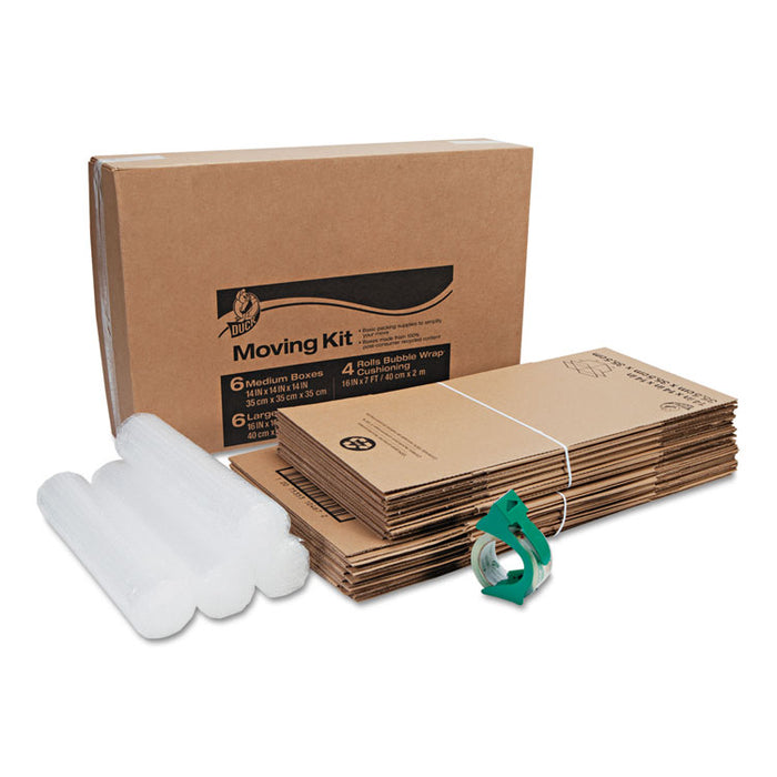 Moving Kit, 6 Medium Boxes, 6 Large Boxes, 4 Rolls of Bubble Wrap, 1 Roll HD Clear Packing Tape