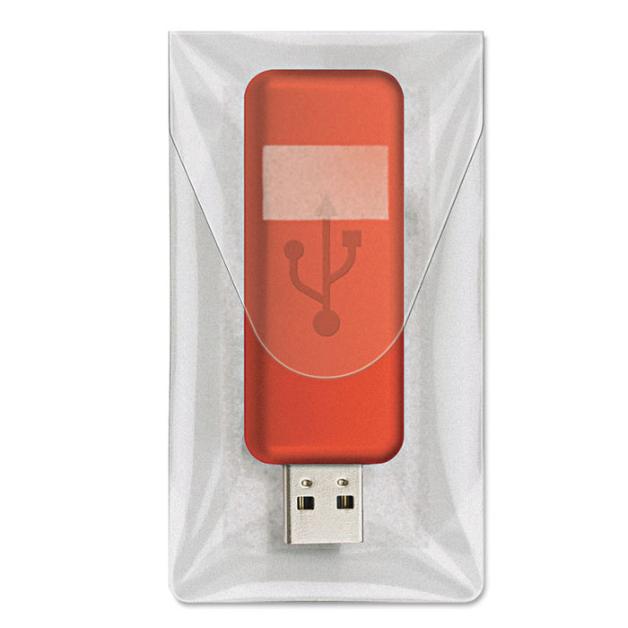 HOLD IT USB Pockets, 3 7/16 x 2, Clear, 6/Pack