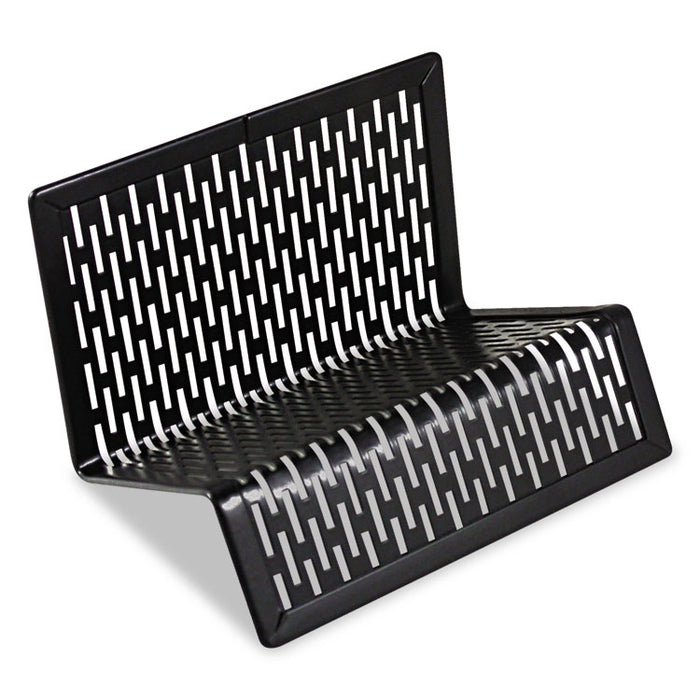Urban Collection Punched Metal Business Card Holder, Holds 50 2 x 3.5 Cards, Perforated Steel, Black