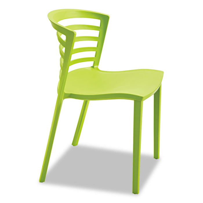 Entourage Stack Chairs, Grass Seat/Grass Back, Grass Base, 4/Carton