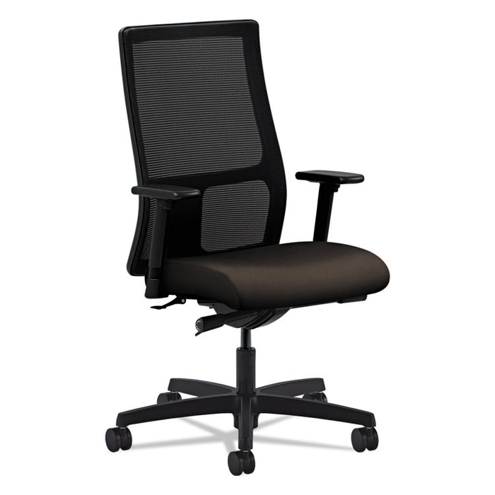 Ignition Series Mesh Mid-Back Work Chair, Supports Up to 300 lb, 17.5" to 22" Seat Height, Espresso Seat, Black Back/Base