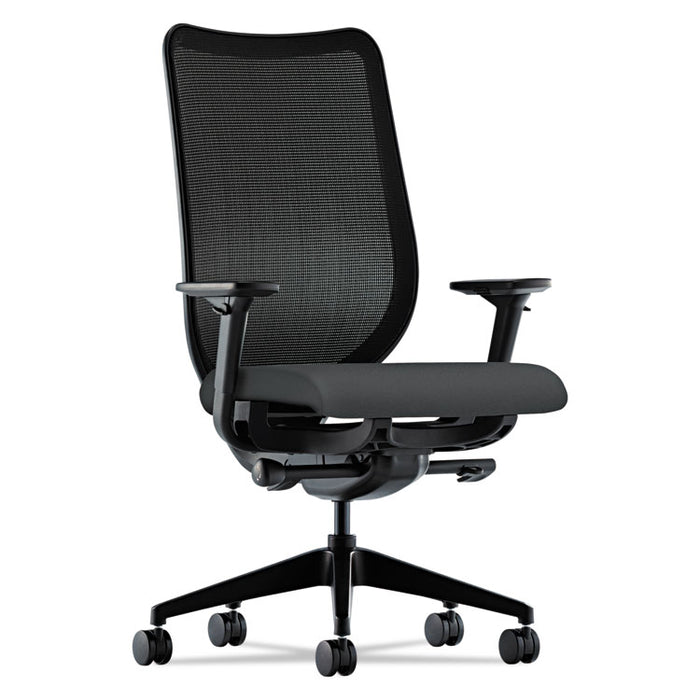 Nucleus Series Work Chair, ilira-Stretch M4 Back, Supports 300 lb, 17" to 21.5" Seat Height, Iron Ore Seat, Black Back/Base