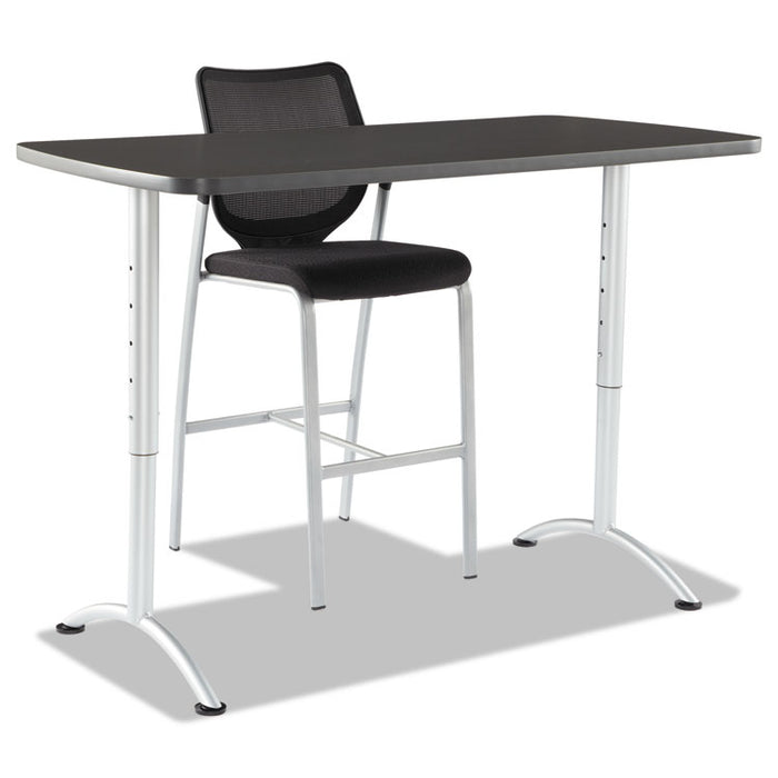 ARC Adjustable-Height Table, Rectangular Top, 60 x 30 x 30 to 42 High, Graphite/Silver