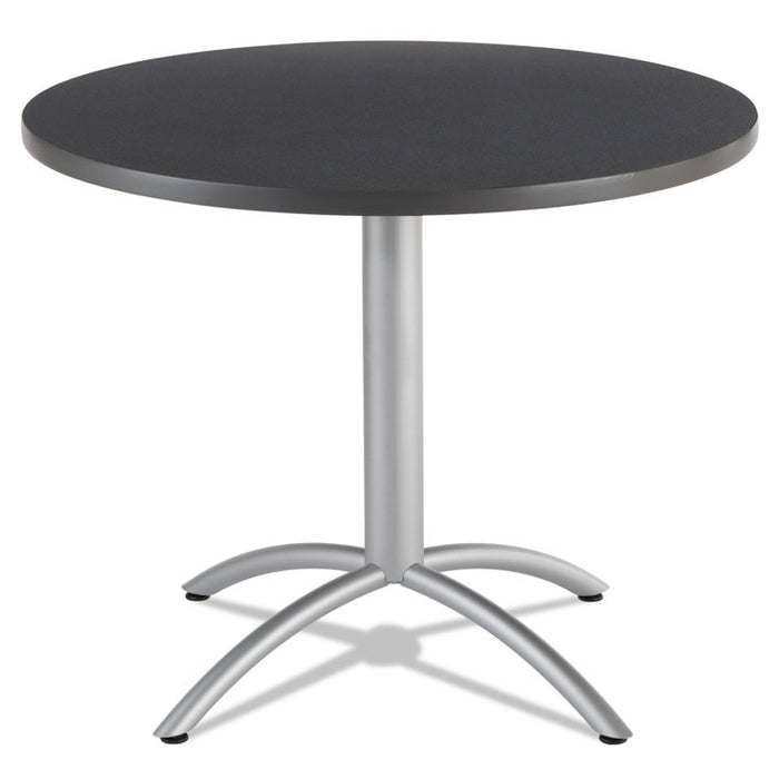 CaféWorks Table, 36 dia x 30h, Graphite Granite/Silver
