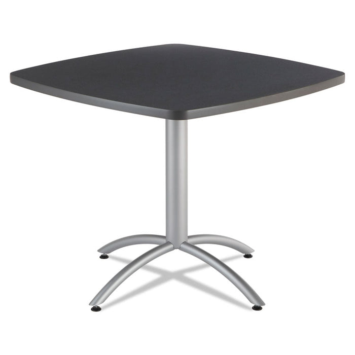 CafeWorks Table, Cafe-Height, Square Top, 36 x 36 x 30, Graphite Granite/Silver