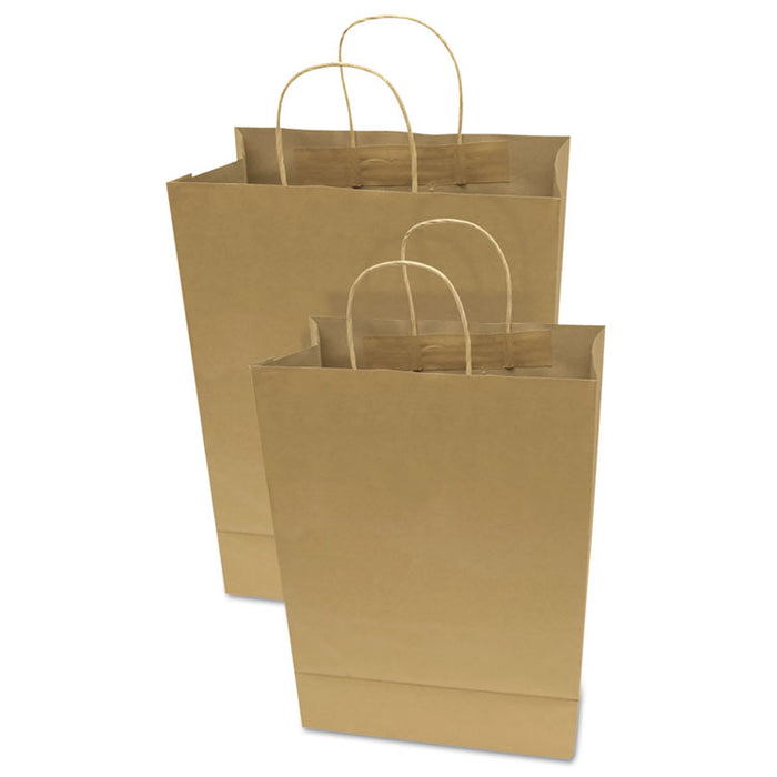 Premium Shopping Bag, 10" x 13", Brown Kraft, 50/Box